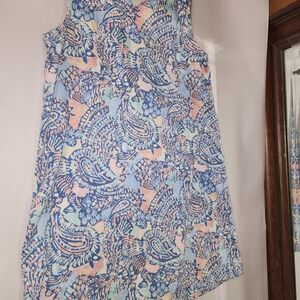 crown & ivy Blue Pink Mint Paisley Sleeveless Girls Dress